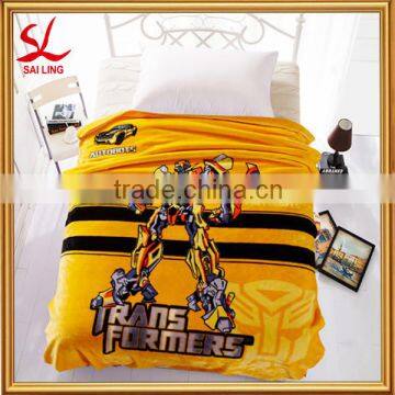 Transformers Cartoon Yellow Micro Plush Fleece Blanket- Twin Size- Very Soft