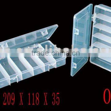 transparent 6 compartments utility fishing tackle box