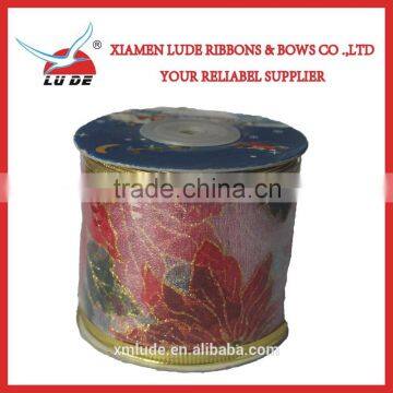 Hot Sale Gold Wired Edge Christmas Gift Ribbon photo-6