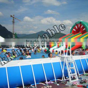 portable plastic swimming pool equipment , inflatable amusement water park KKSP-L001