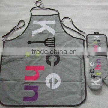 new design customized canvas cotton printed bib apron long apron set for adults