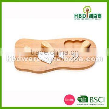 High Quality Bamboo Wood Cheese Cutting Board With Knife