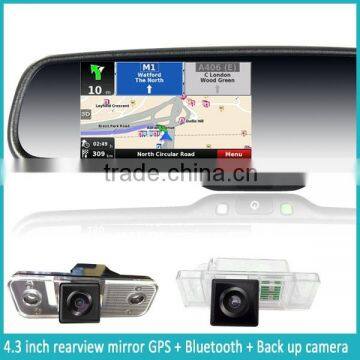 Germid Hot selling ------Win CE gps rearview mirror monitor works with most cars with reverse camera display