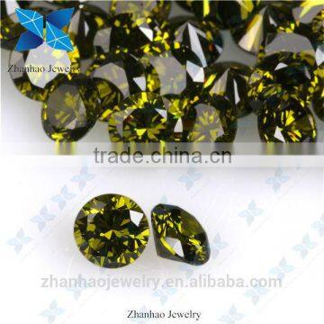 deep-peridot cz loose colored peridot stone /cubic zirconia stone