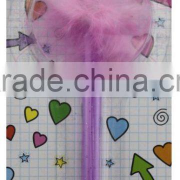 Yes Novelty heart shape feather ball pen/fancy pen 1PK set