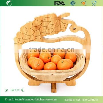 BK013/kitchen furniture bamboo folding box chinese modern bamboo kitchen basket grape shape food basket