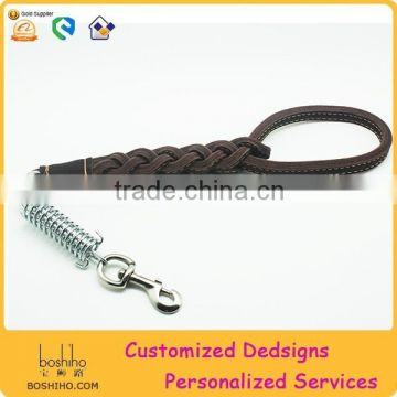 Real leather retracted dog leash for traning