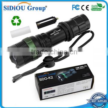 Sidiou Group Super Bright T6 LED Flashlight torch 900 Lumens 7W Zoomable Torch