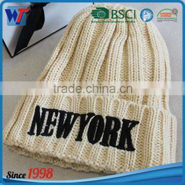 Wholesale Warm Embroidered Beanie Custom Beanie Knitted Cuff Hat photo-3
