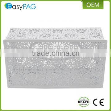 Custom Fancy Design Iron Metal Embossing Decorate Car Facial Tissue Box