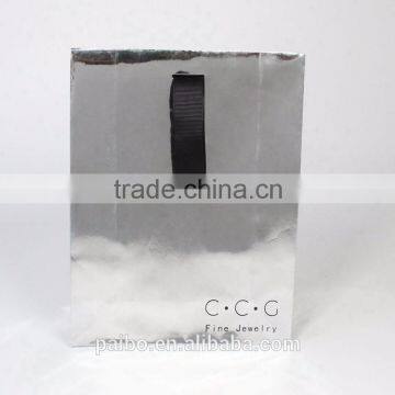 CST-33 Beautiful aluminum Foil paper bag ribbon handle of good quality for jewelry package ribbon handle