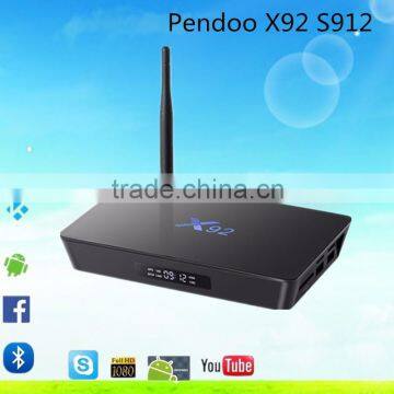 Dragonworth Wholesale X92 antenna android 6.0 TV BOX 2GB 16GB Octa core Amlogic s912 set top box