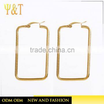 Jingli jewelry Cheap price 14K solid gold plated special shaped hoop earrings