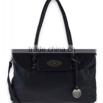 HELEN #637 Linear and Minimal Shape Soft Women Leather-look Fabric Tote Bag Shoulder Handbag photo-2