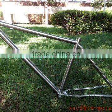 OEM titanium MTB bike frame with BSA thread BB shell titanium bike frame with handing brush finished