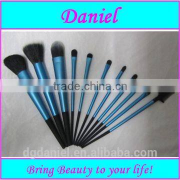 Best professional 11pcs blue long ferrule makeup brush set cosmetic brushes set dongguan synthetic makeup brushes