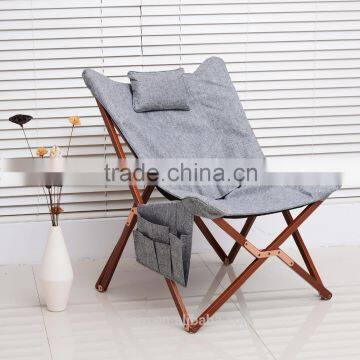 HomCom 37" Light Gray Fabric Folding Butterfly Chair