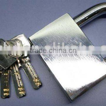 chrome-plated iron padlock