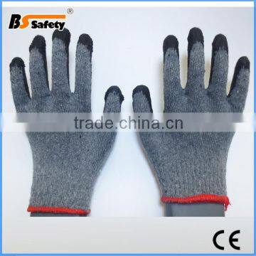 Cheap Working Safety Gloves Cotton With Black Latex Rubber Coated photo-3
