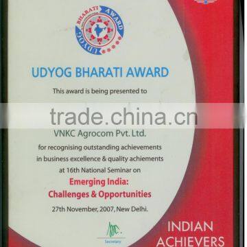 UDYOG BHARATI AWARD CERTIFICATE