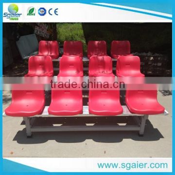 2016 sgaier aluminum stadium bleachers with red color plastic chairs