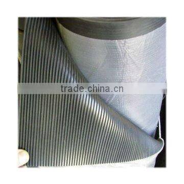 balck grey anti-slip 3mm fine ribbed/corrugated rubber sheet floor