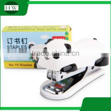 Plastic Mini Cartoon Portable Office Stationery Manual Panada Paper Stitcher Stapling Machine Stapler photo-5