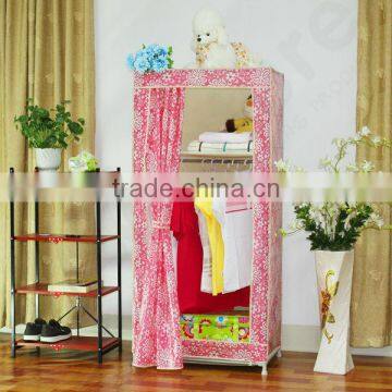 Single Canvas effect Wardrobe Clothes Storage Cabinet