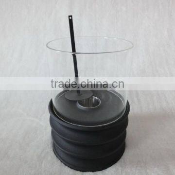 Decorative Corkscrew Metal&round Glass Bio Ethanol Fireplace