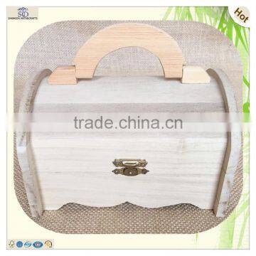 10 cm Natural Rectangle Curved Fixed Turnable Handle Box