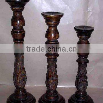 Wood Candle Holder Set,Decorative Wooden Candle Holder