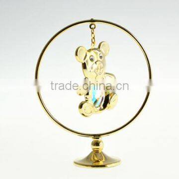 Latest Lovely Gold Plated Crystals Bear for Baby Gift Ideas photo-3