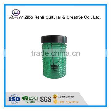 Green Glass Candle Holder With Lid Candle Jars Oil Lamp photo-3