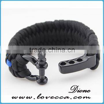 Stainless Steel Shackle Buckle Hiking Outdoor Survival Paracord Bracelet photo-3