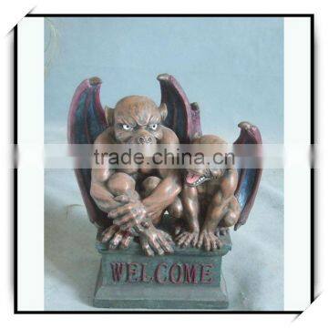 Brownish gray color animal decoration two bat mens desk top gift