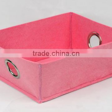 Pink Drawer Organizer Felt Storage Box With Metal Holes