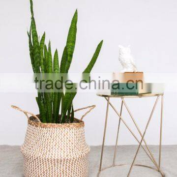 Handmade Home Decor Zigzag Belly Seagrass Basket photo-5