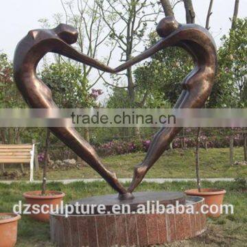 Best quality bronze modern abstract sculpture garden about love