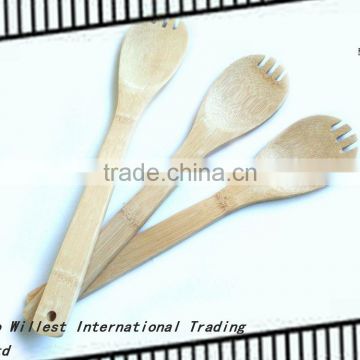 Bamboo slotted spatula with unique design