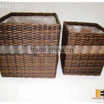 PE/Plastic Rattan Cube Square With Liner Flower Planter photo-2