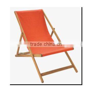 Customized Logo and Fabric Wooden Beach Chair