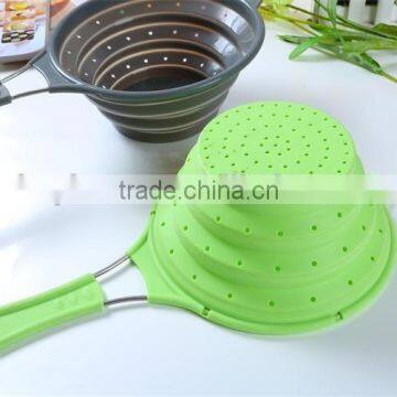 Silicone Foldable Colander Kitchen Tools Strainers Colanders Collapsible photo-3