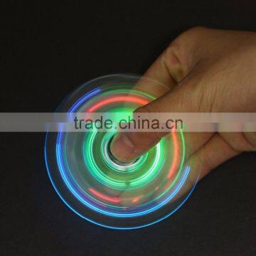 Clear Transparent LED Tri-Fidget Finger Hand spinner EDC Toys