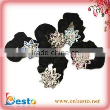 popular crystal diamond elastic velvet hair tie for grils