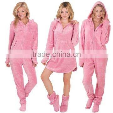 2017 christmas onesie plush Heavyweight microfleece Sleepshirt & family hoodie-footie pajamas Sublimation Onesie for women