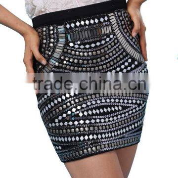 2015 New Design Ladies Sequin Skirt Elegant Embroidered Skirt photo-6