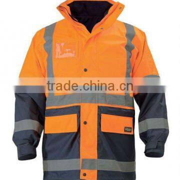 Mens High Vis Yellow 5 In 1 Rain Jacket Zip Rain Jacket