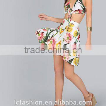 Sexy Summer Beach Print Crop Top and Skirt Wholesale Ladies Summer Beach Clothing photo-6