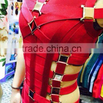 High Quality Hot HL Sequined Red Green Black Bandage Dress Evening Party Bodycon Dress photo-2