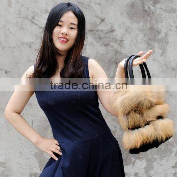 CX-H-33 Genuine Red Fox Fur & Mink Fur Hand Bags photo-5
